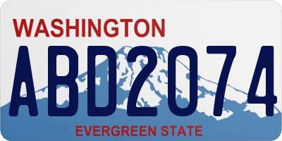WA license plate ABD2074