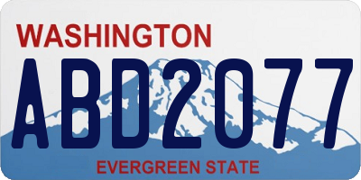 WA license plate ABD2077