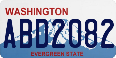 WA license plate ABD2082