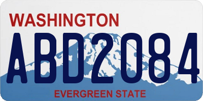 WA license plate ABD2084