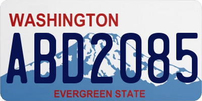 WA license plate ABD2085