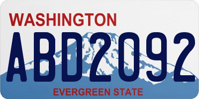 WA license plate ABD2092