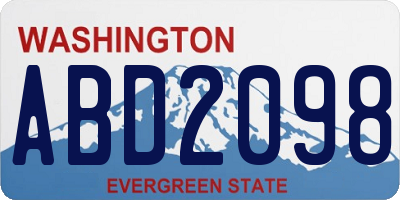 WA license plate ABD2098