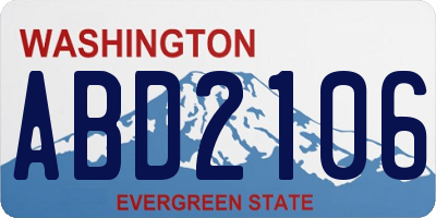 WA license plate ABD2106