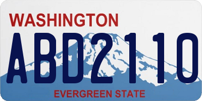 WA license plate ABD2110