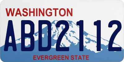 WA license plate ABD2112