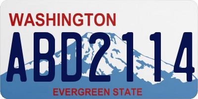 WA license plate ABD2114