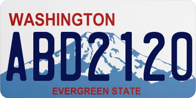 WA license plate ABD2120