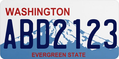 WA license plate ABD2123