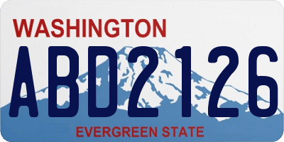 WA license plate ABD2126