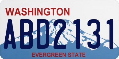 WA license plate ABD2131