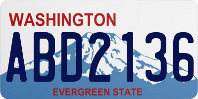 WA license plate ABD2136