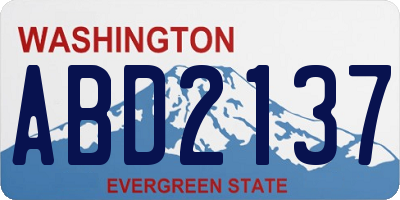 WA license plate ABD2137