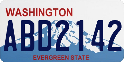 WA license plate ABD2142