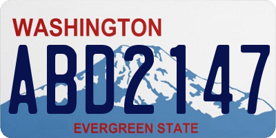 WA license plate ABD2147