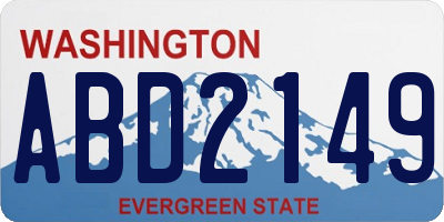 WA license plate ABD2149
