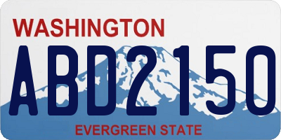 WA license plate ABD2150