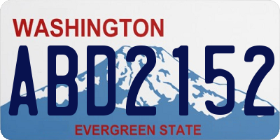 WA license plate ABD2152