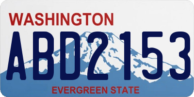WA license plate ABD2153