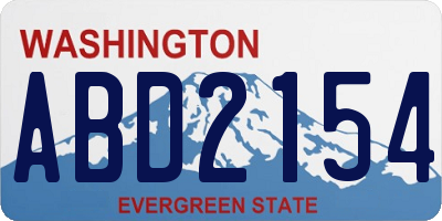 WA license plate ABD2154