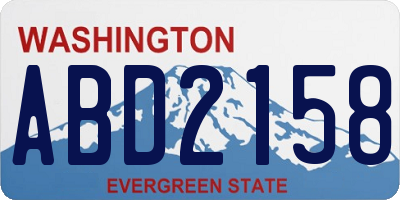 WA license plate ABD2158