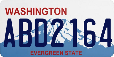 WA license plate ABD2164