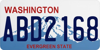 WA license plate ABD2168
