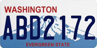 WA license plate ABD2172