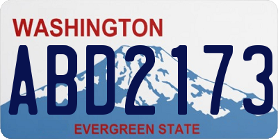 WA license plate ABD2173