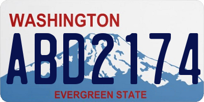 WA license plate ABD2174
