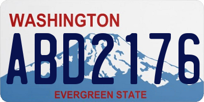 WA license plate ABD2176