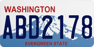 WA license plate ABD2178