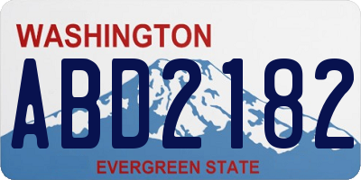 WA license plate ABD2182