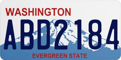 WA license plate ABD2184