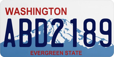 WA license plate ABD2189