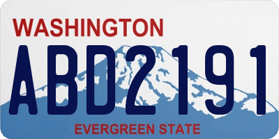 WA license plate ABD2191