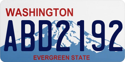 WA license plate ABD2192
