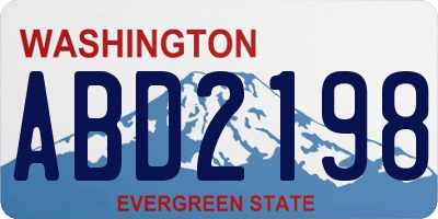 WA license plate ABD2198