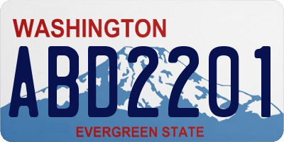 WA license plate ABD2201