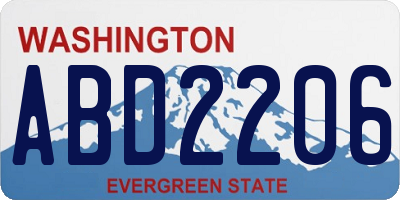 WA license plate ABD2206