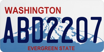 WA license plate ABD2207
