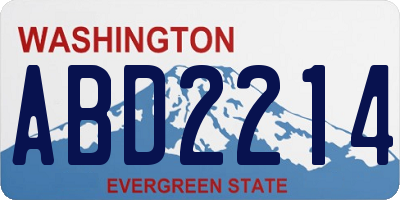 WA license plate ABD2214
