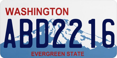 WA license plate ABD2216