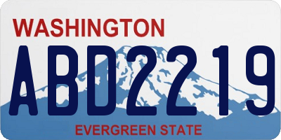 WA license plate ABD2219