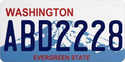 WA license plate ABD2228