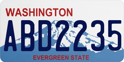 WA license plate ABD2235
