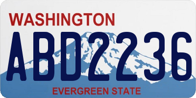 WA license plate ABD2236