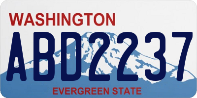 WA license plate ABD2237