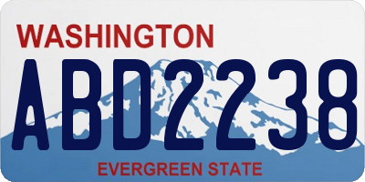 WA license plate ABD2238