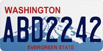 WA license plate ABD2242
